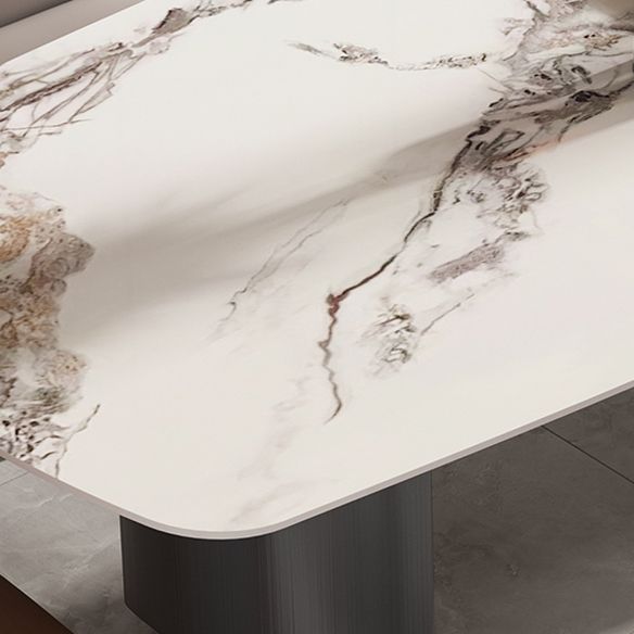 Minimalist Style Dining Table Set with Rectangle Shape Table and Upholstery Chairs