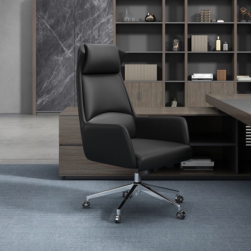 Executive Swivel Chair with Wheels Modern Task Chair with Chrome Frame