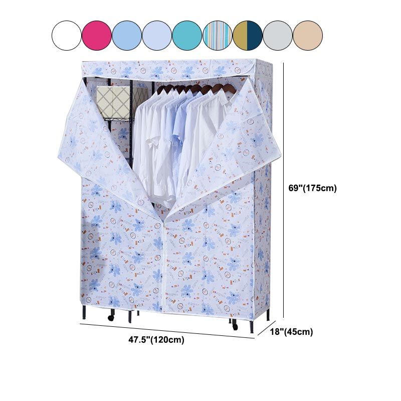 Contemporary Style Wardrobe Metal Wardrobe Closet with Adjustable Shelves