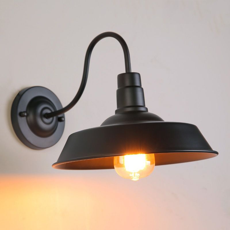 Retro Industrial Style Barn Sconce Wall Light Metal 1 Light Sconces