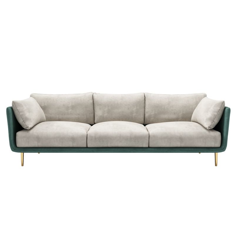 Stain Resistant Square Arm 3/4-Seat Sofa Extra Long Faux Leather Settee