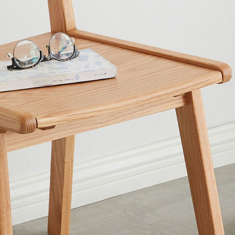 Silla con respaldo abierto de estilo contemporáneo, silla sin brazos con patas de madera para cocina