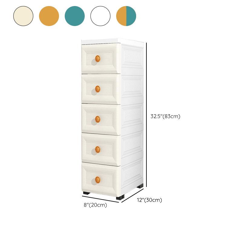Scandinavian Kids Furniture Vertical Plastic Nursery Dresser with Drawers for Home