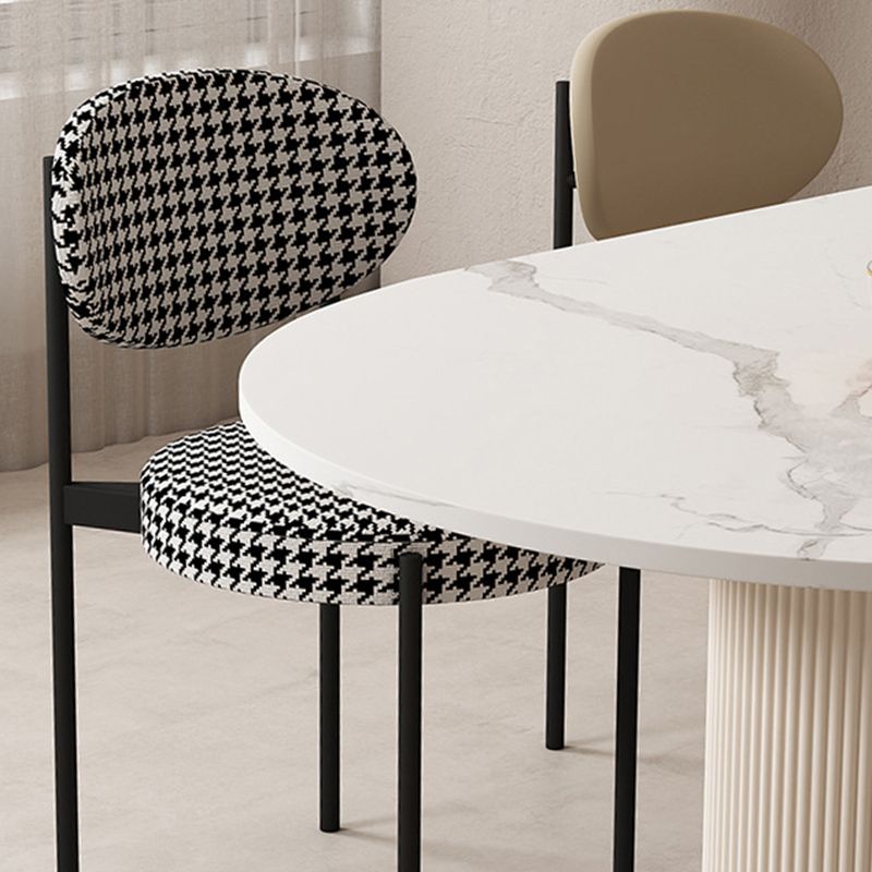 Contemporary Style Dining Sintered Stone Table Metal Table for Kitchen