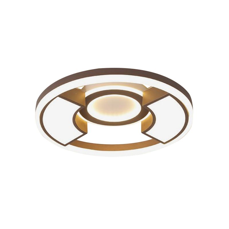 Acrylic Round Flush Ceiling Light Modern Style 16"/19.5" Dia LED White Flush Mount Lighting in Warm/White Light