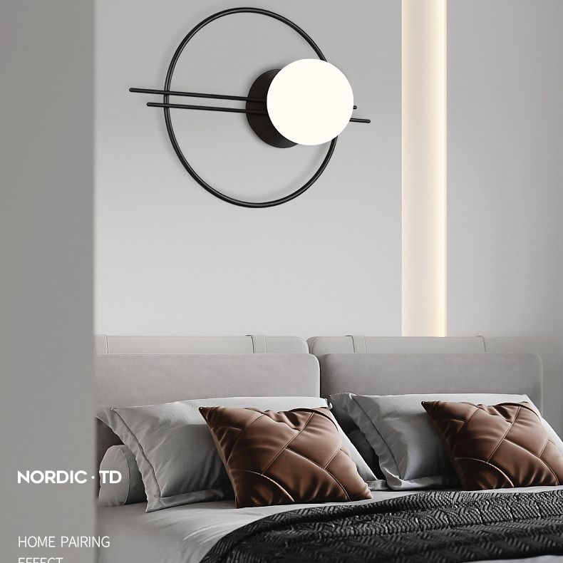 Modern Minimalist Style Spherical Wall Mount Light Fixture 1 Light Sconce Lights with Glass Shade