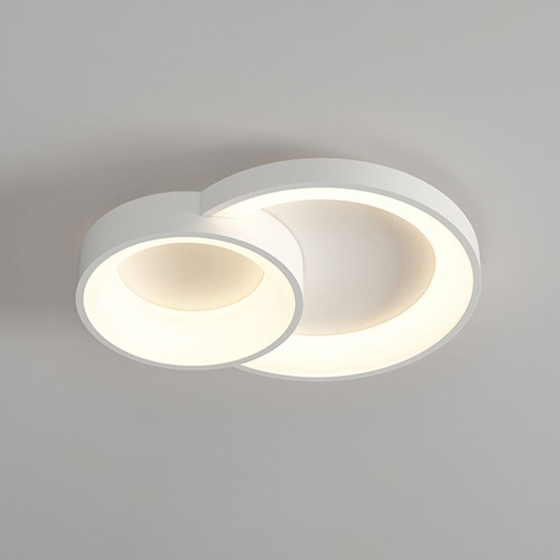 Modern Metal Flush Mount Circle Shape LED Ceiling Light with Acrylic Shade for Living Room