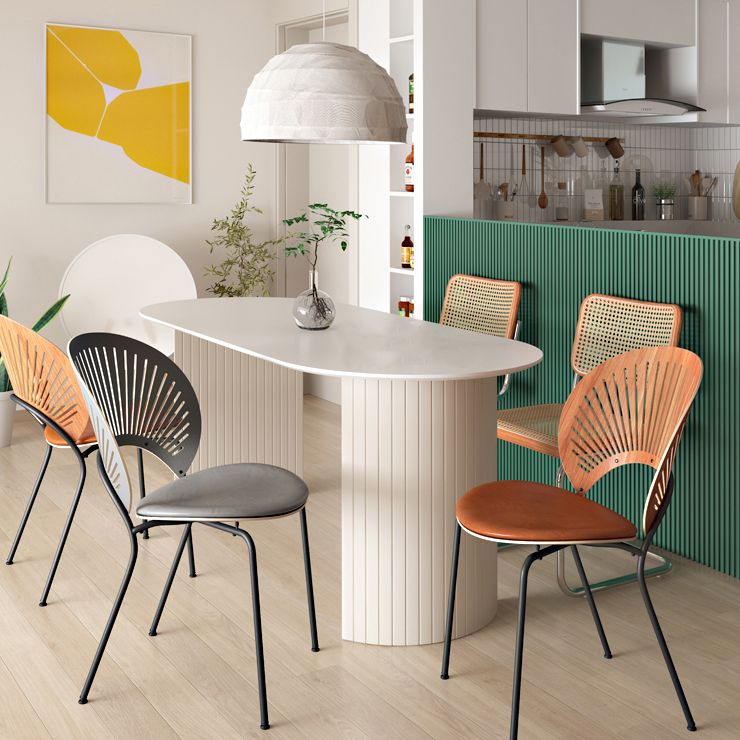 Mesa de comedor contemporánea de madera maciza mesa blanca de madera blanca con alto contenido de brillo para comedor