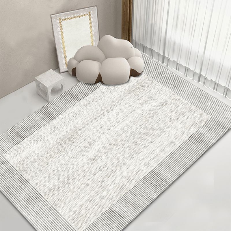 Grey Modern Area Carpet Geometric Pattern Polyester Area Rug Stain Resistant Area Rug for Home Decor