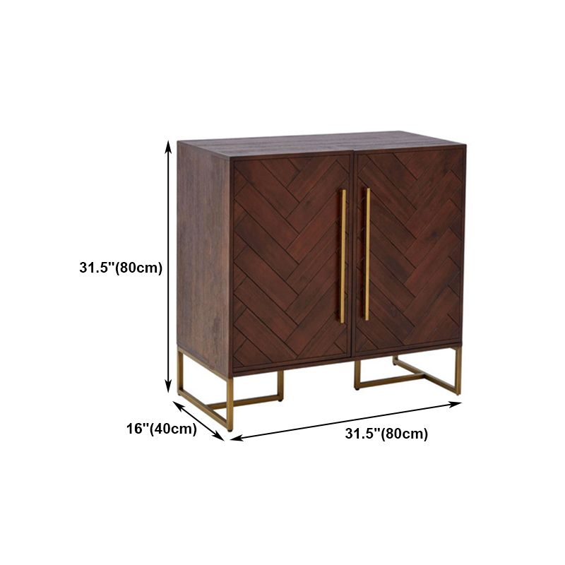 Pine Wood Living Room Sideboard Cabinet Glam Credenza with Storage