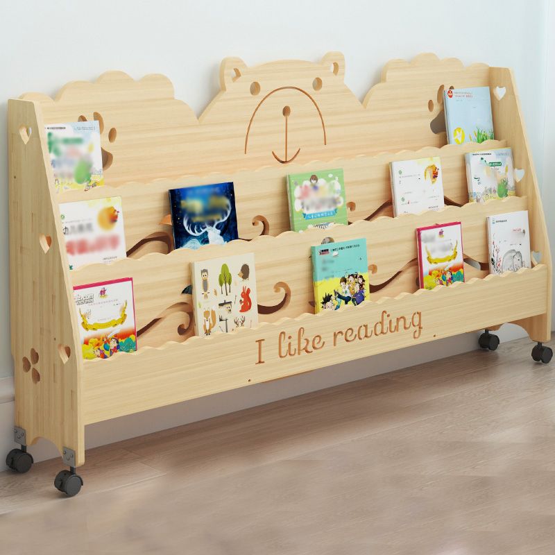 Ladder Closed Back Bookshelf Solid and Manufactured Wood Bookshelf for Home