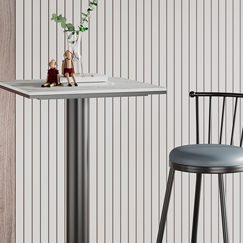 Modern 1/2/3/5 Pcs Bar Set with Square Pub Table and Metal Stools for Home