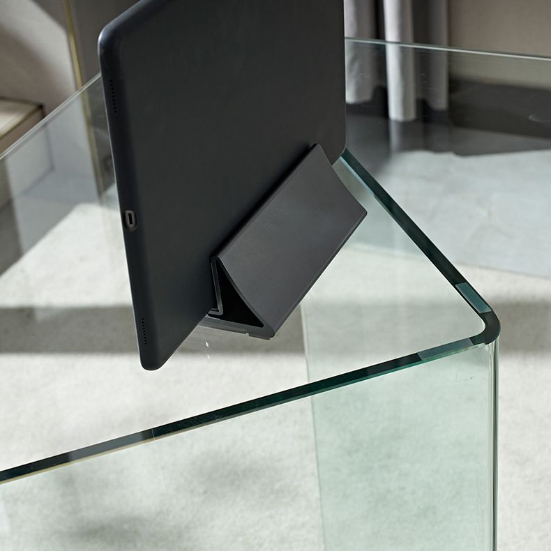 Rectangle Double Pedestal Home Furniture Clear Glass Dining Room Collection