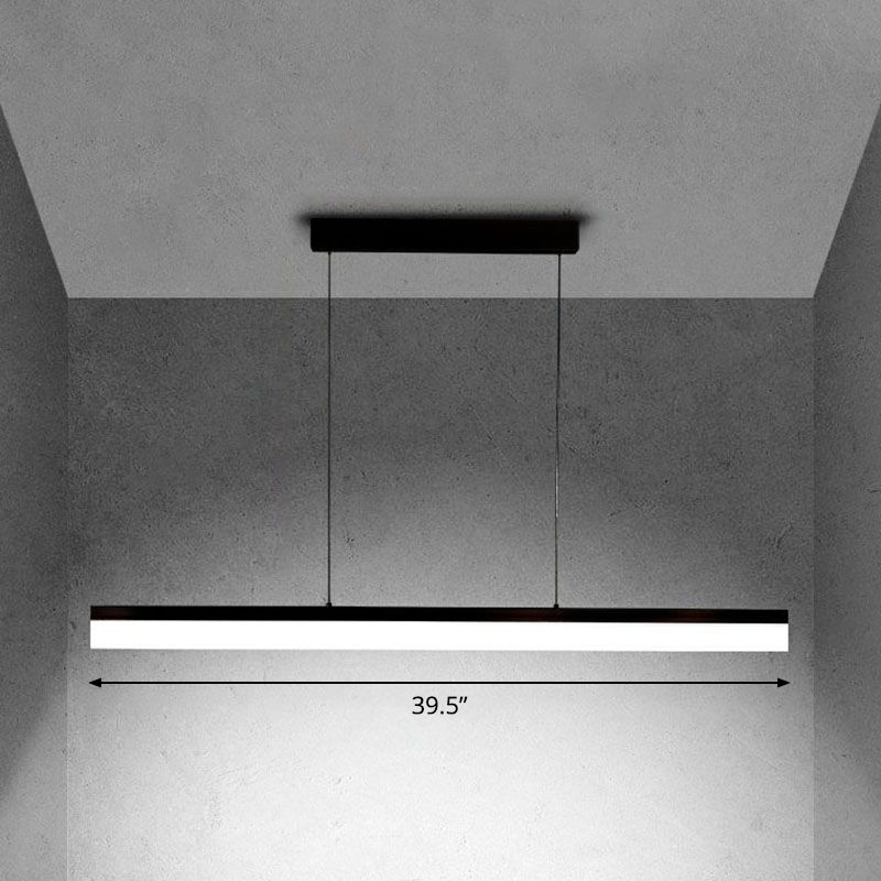 Luz colgante de araña lineal rectangular acrílico Luz contemporánea LED colgante en luz blanca