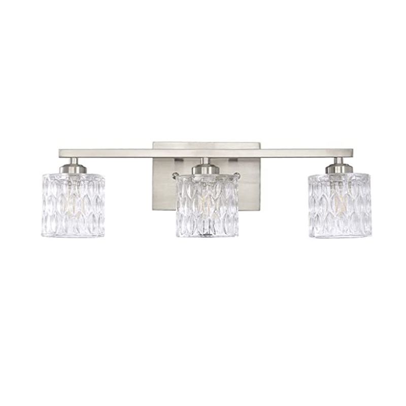 Modern Sliver Bath Vanity Lighting Glass Shaded Light for Bathroom