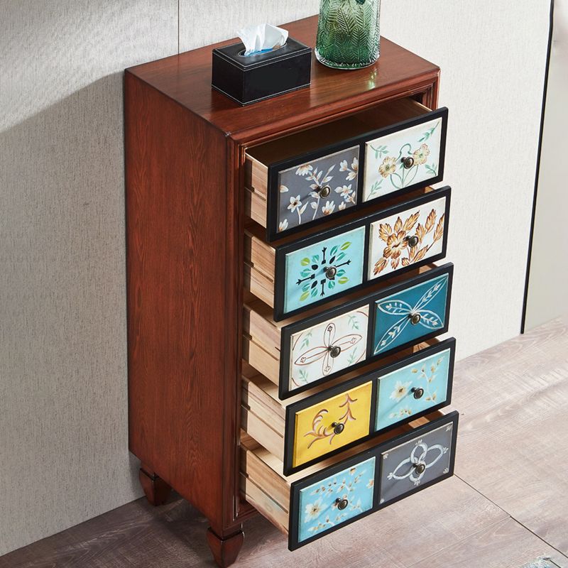 American Traditional Wooden Storage Chest Home Chest with Drawers