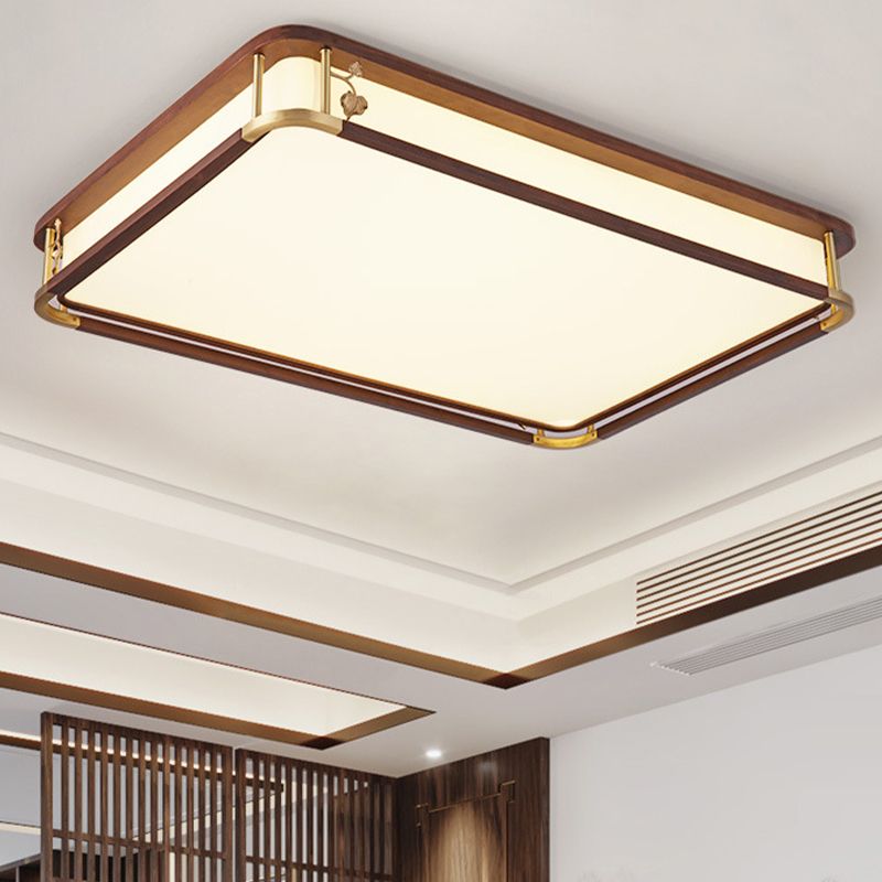 Modern Ceiling Light Wooden Flush Mount Light Fixture for Bedroom