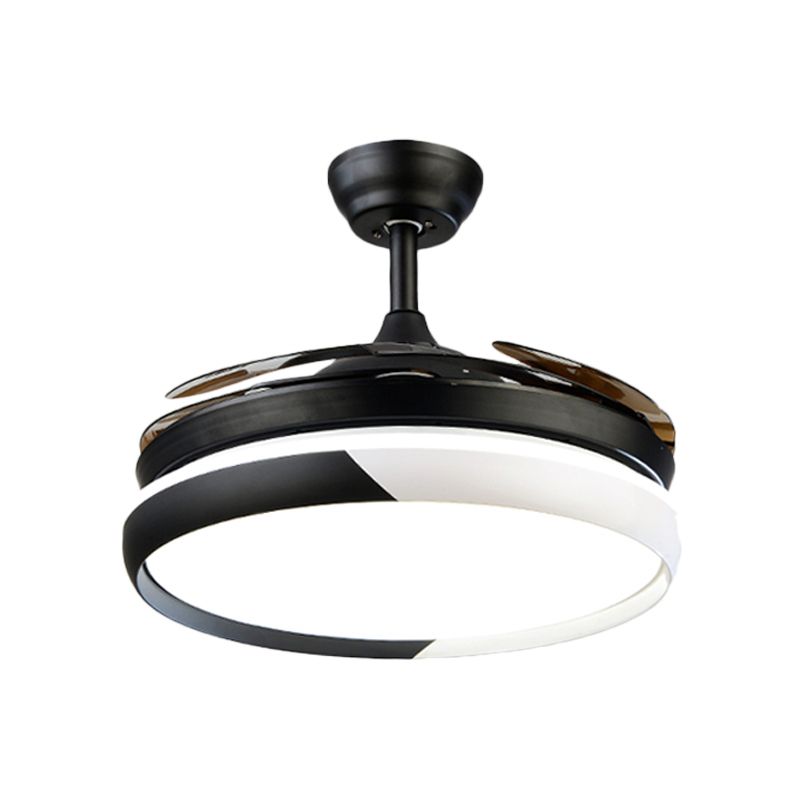 3 Blades LED Anhänger Leuchte Leuchte Traditionelle Esszimmer Halbmontage Beleuchtung mit Kreis Acrylschatten