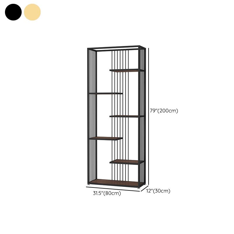 Modern Antique Finish Shelf Bookcase Metal Etagere Bookshelf with Shelves