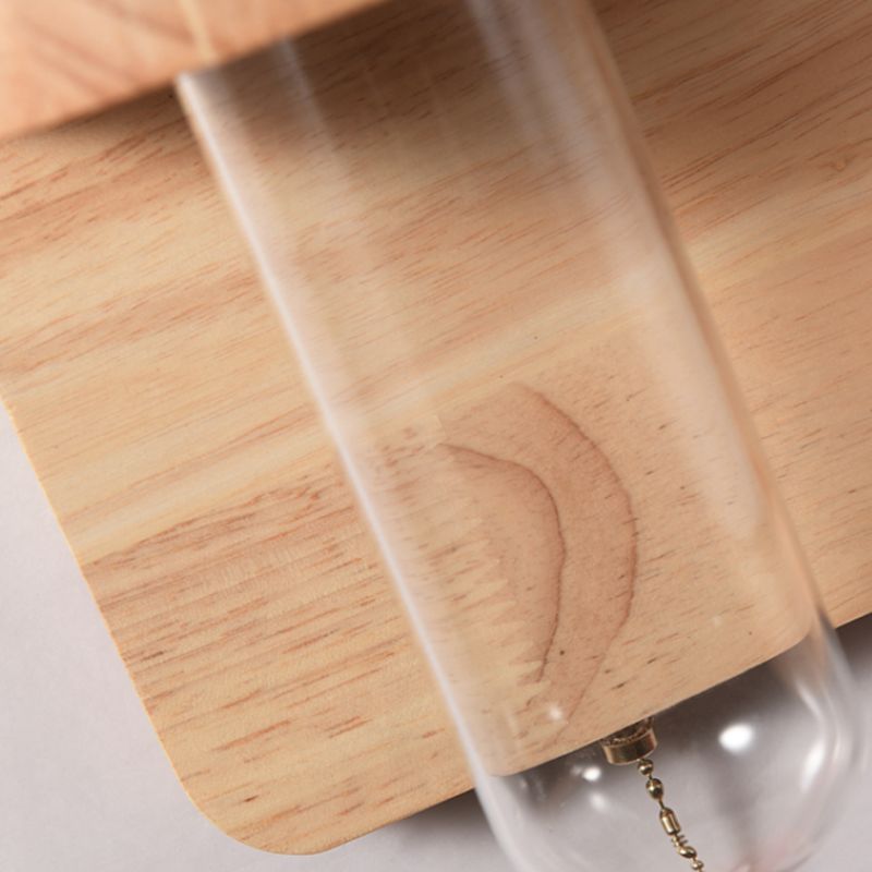 Modern Style Wall Light Fixture Wooden Wall Light Sconce without Plants for Bedroom