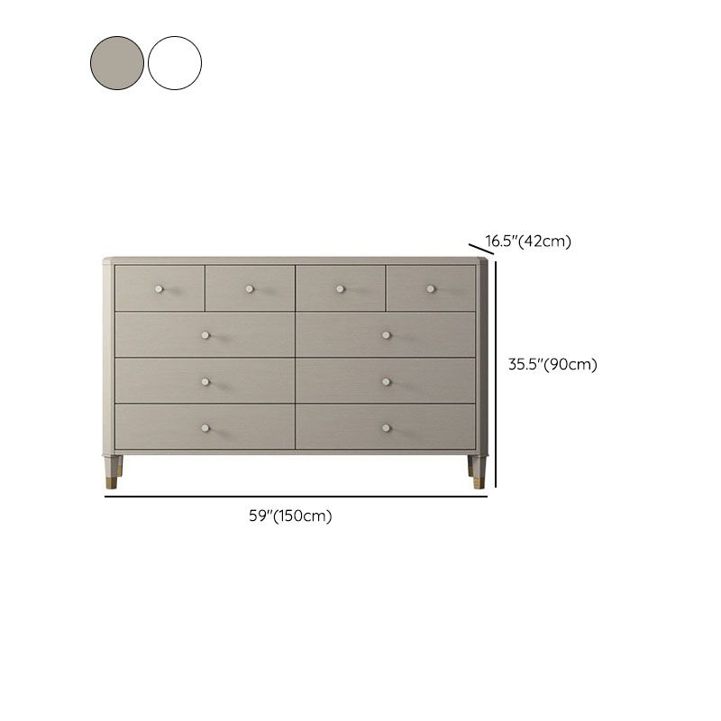 Classic Glam Storage Chest Solid Wood Dresser with 6/8/10 Drawers