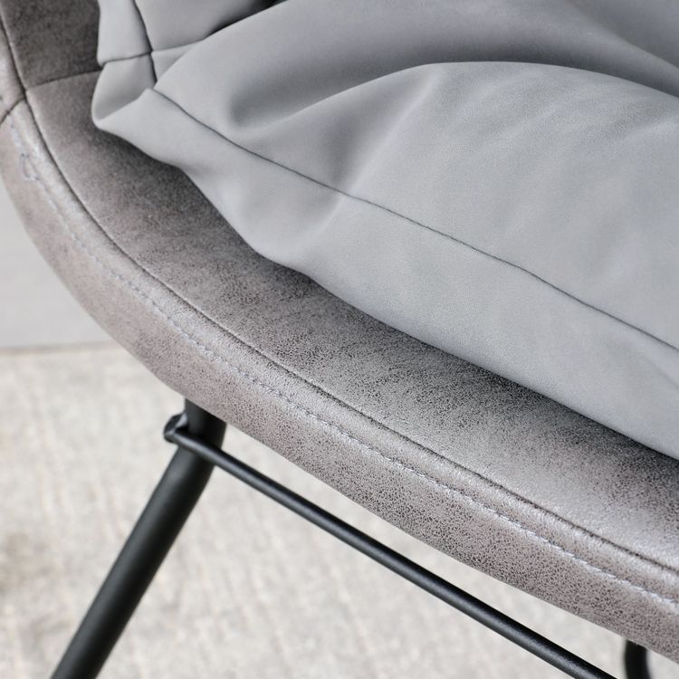 Contemporary Metal Dining Room Chair Armless Upholstered Side Chairs for Home Use