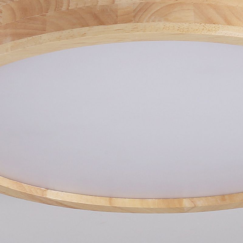 Contemporary LED Ceiling Light Wood Flush Mount Lighting for Home