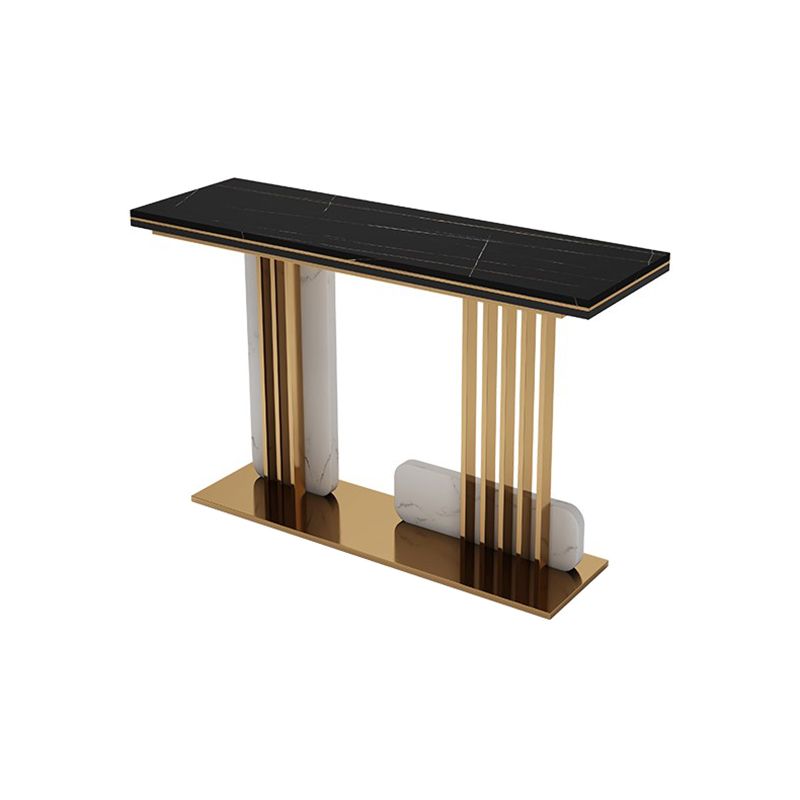 Glam Marble Rectangle Console Table 1-shelf 31.5" Tall Accent Table