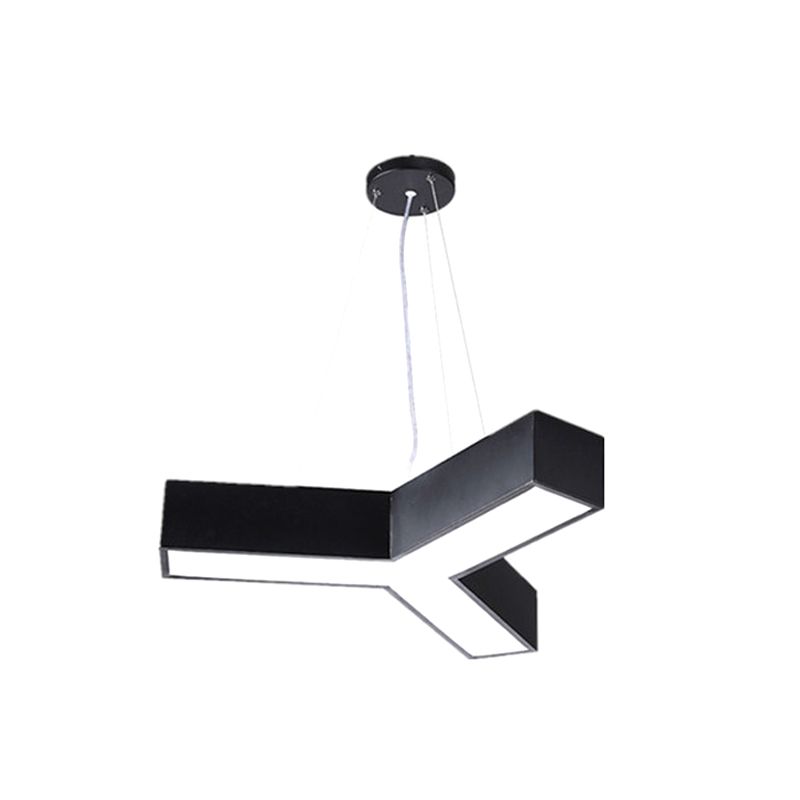 Lustre en forme de géométrie moderne en fer, 1 lumière vers le bas, éclairage suspendu pour le bureau