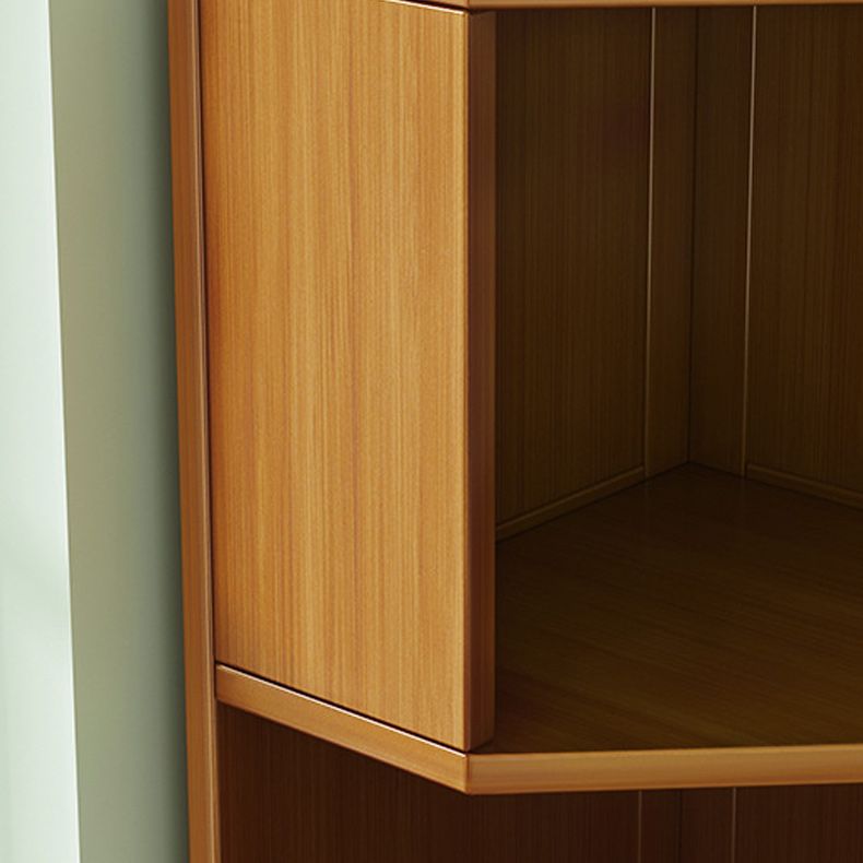 Mid-Century Modern Corner Cabinet with Shelves and Straight Legs in Brown