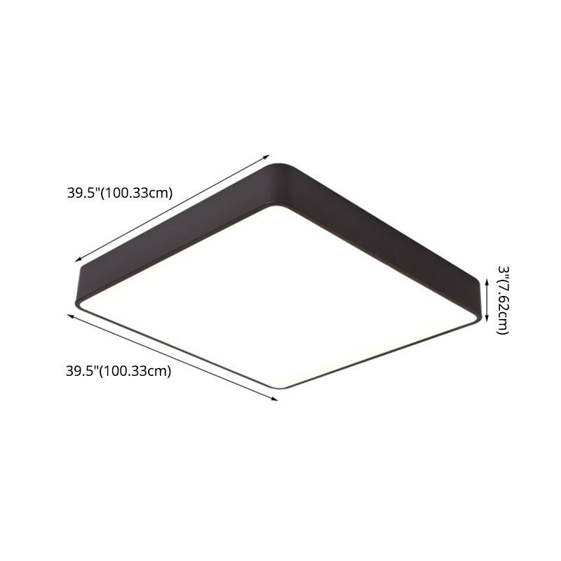 Metal Square Flush Ceiling Light Fixtures Contemporary Office Flush Mount Ceiling Light Fixture