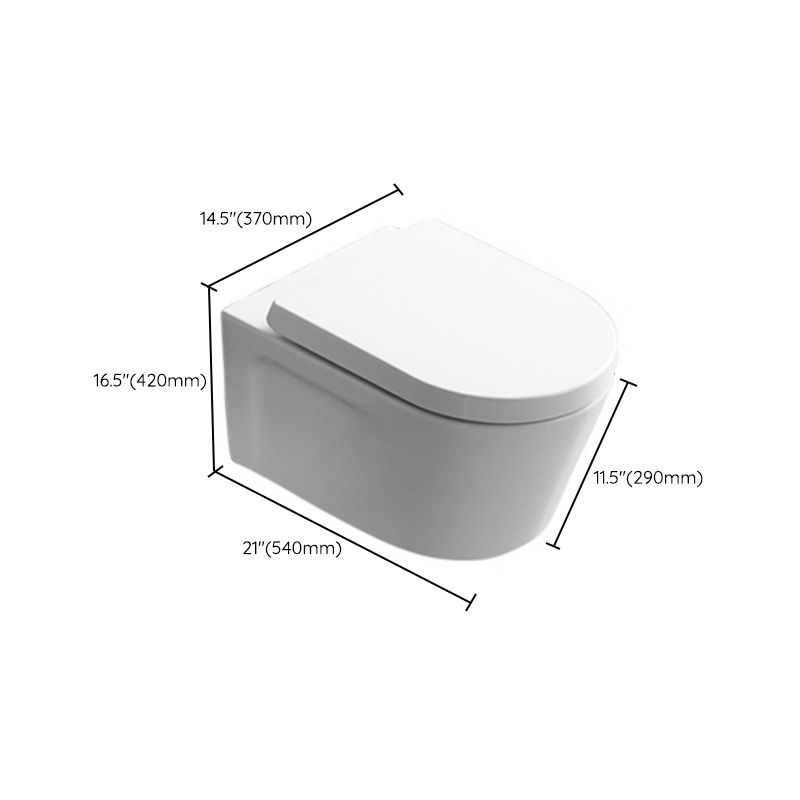 Contemporary Toilet Bowl One Piece Toilet Wall Mount Porcelain Flush Toilet
