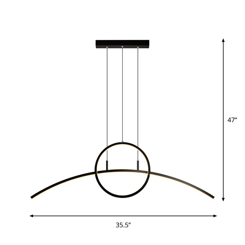 Lámpara de luz LED moderna del kit de luz de arco de aluminio con diseño anillado en negro
