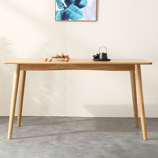 Mesa de comedor rectangular moderna de madera maciza con 4 patas para uso doméstico