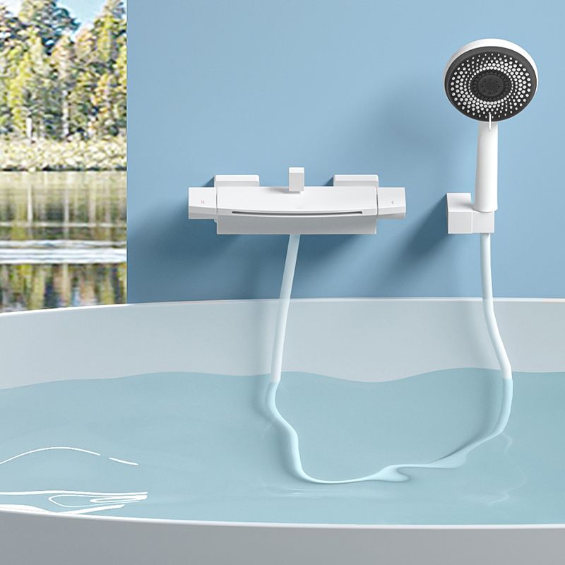 Modern Bathtub Faucet Copper Low Arc Wall Mounted Bathroom Faucet