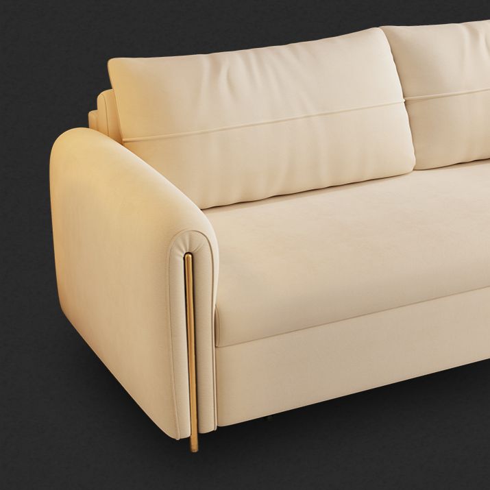 32" Wide Scandinavian Sofa Futon White Foldable Sleeper Sofa