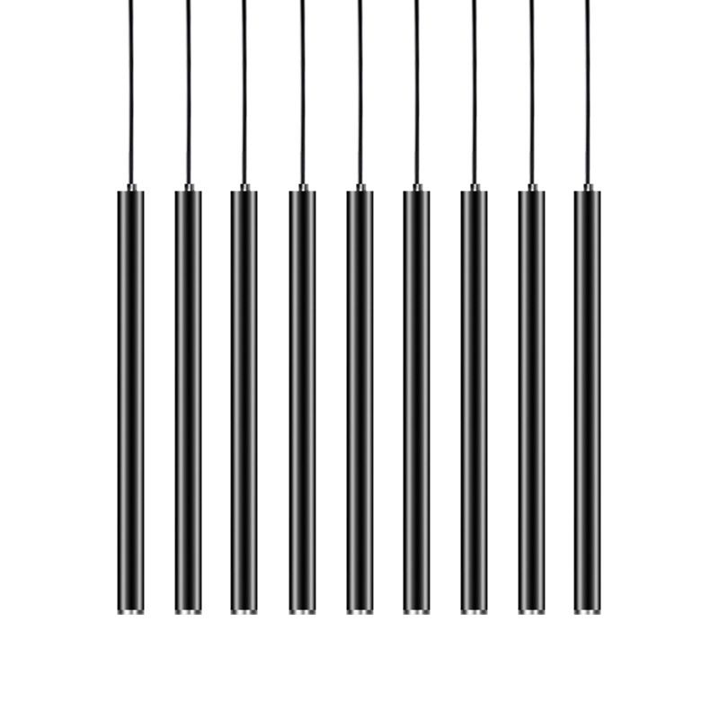 Nordische moderne minimalistische Linie Pendelleisen Iron 1 Licht in Schwarz für Wohnzimmer Hintergrund Wand