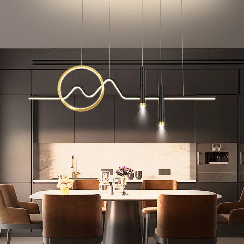Luce a ciondolo dell'isola a led in ferro battuto nella moderna luce del soffitto acrilico in stile creativo per sala da pranzo