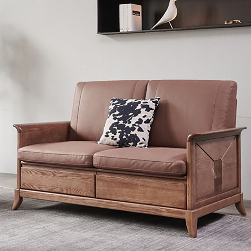 Country/Farmhouse Dark Brown Cushions Flared Arm Living Room Seating