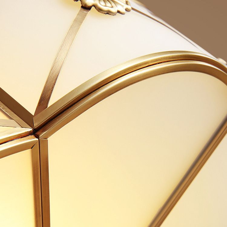 Soporte de montaje de descarga tradicional de montaje de descarga de luz de montaje con la sombra de vidrio de Clover en oro