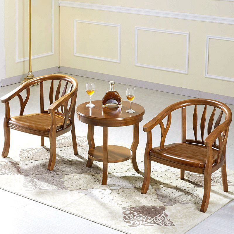 Modern Simple Arm Chair Wooden Frame Arm Dining Chair for Dining Room