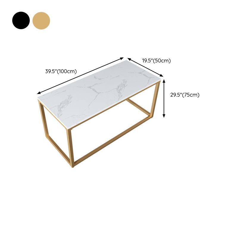 Glam Stone Office Desk 29.53-inch Tall Rectangular Writing Desk