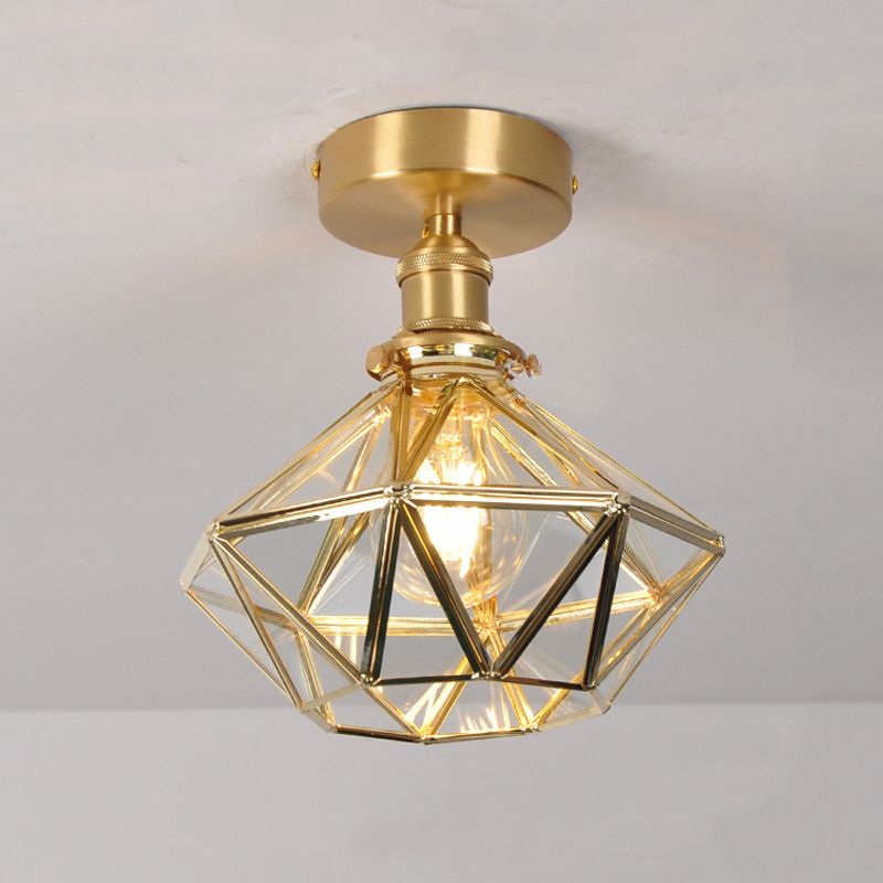 Modern Glass Ceiling Lamp Household Flush Mount Light Fixture for Bedroom