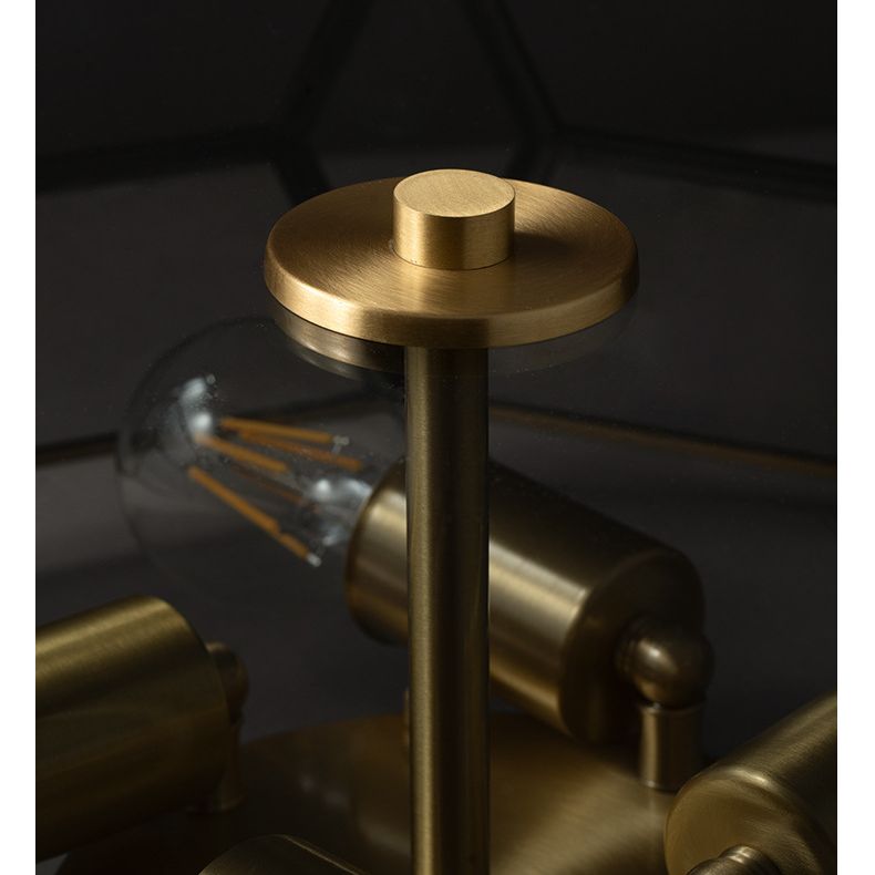 Octagon Flush Mount Plafond Licht Colonial Clear Glass Ceiling Mount Light Fixture voor slaapkamer