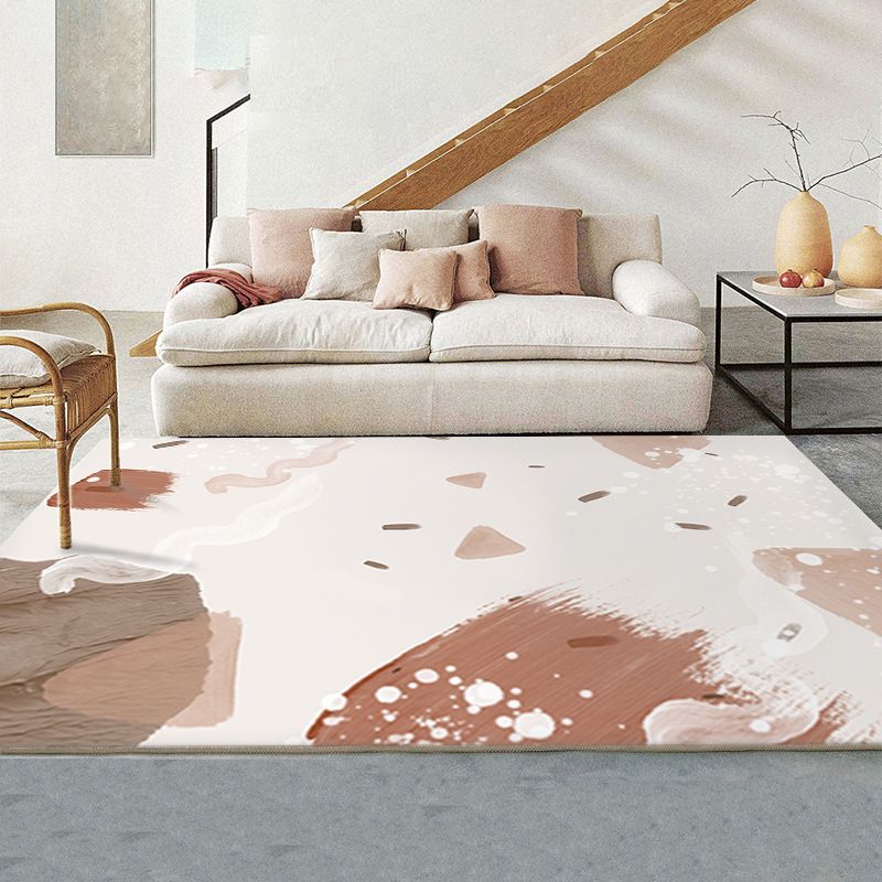 Orange Color Piece Rug Nordic Polyester Area Rug Washable Rug for Living Room