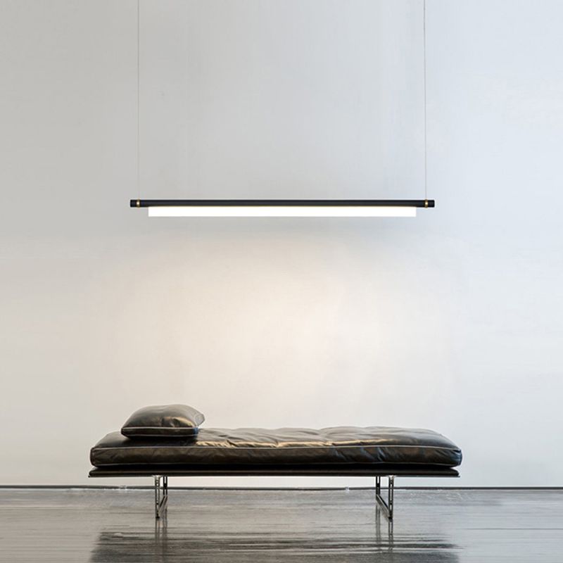 Lampada il lampadario in metallo lineare dell'illuminazione dell'isola a led moderna per sala da pranzo