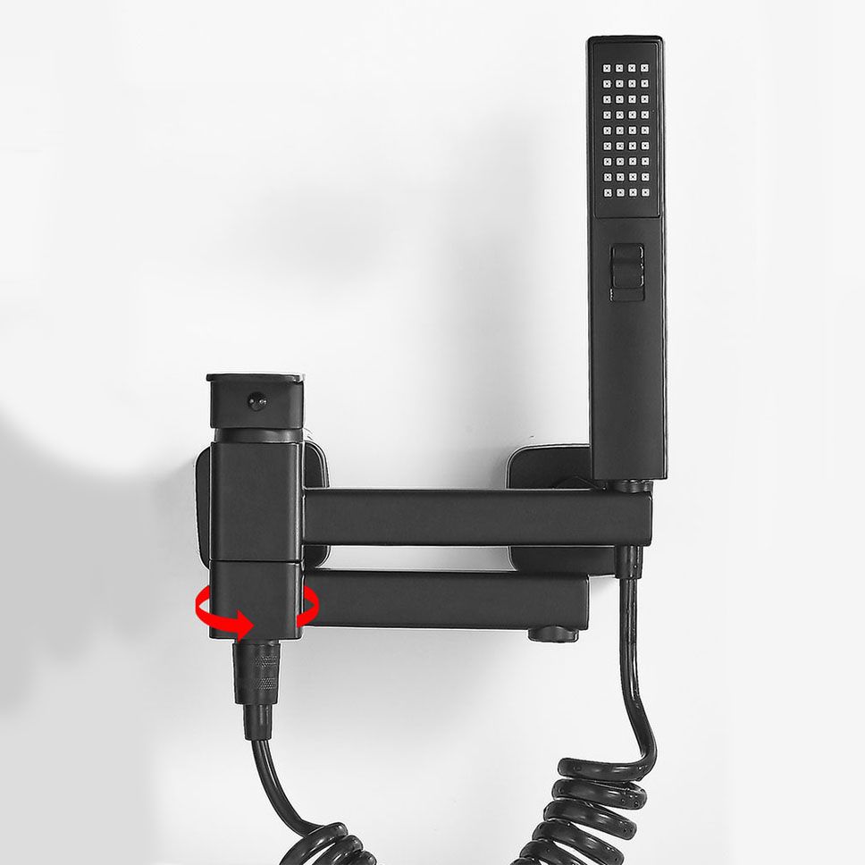 Wall Mounted Tub Filler Modern Single Lever Handle Swivel Tub Filler with Handshower