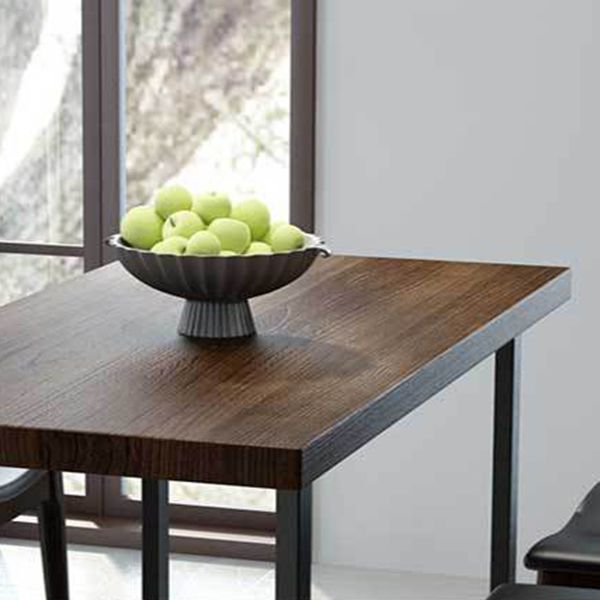 Industrial 1/2/5 Pieces Furniture Rectangle Solid Wood Dining Set in Brown