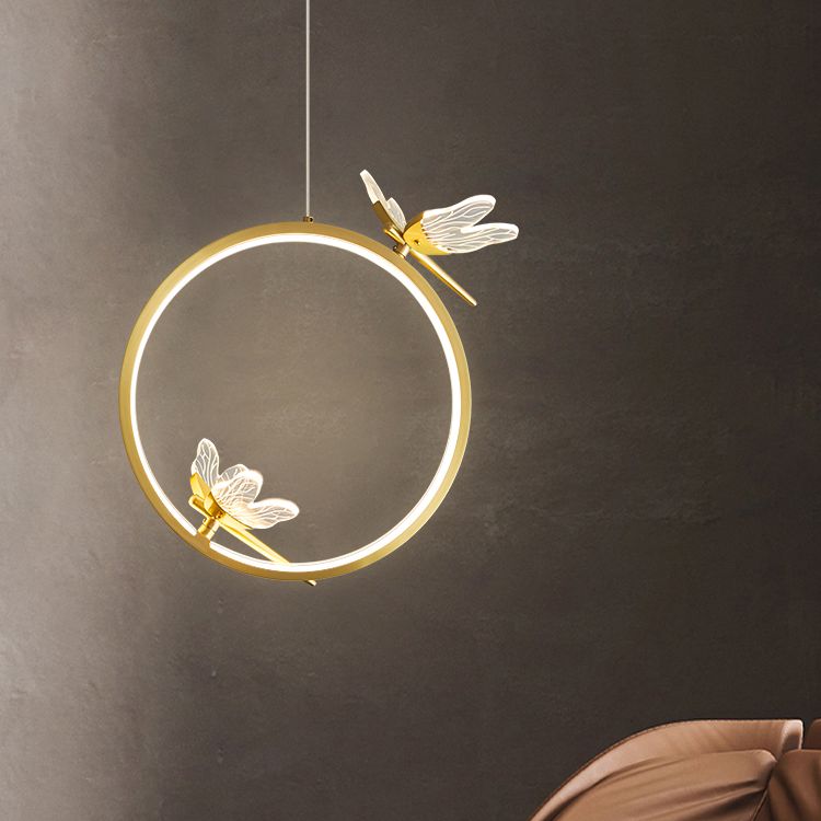 Modern LED Hanging Ceiling Light Metal 1-Light Circle Ceiling Pendant Light