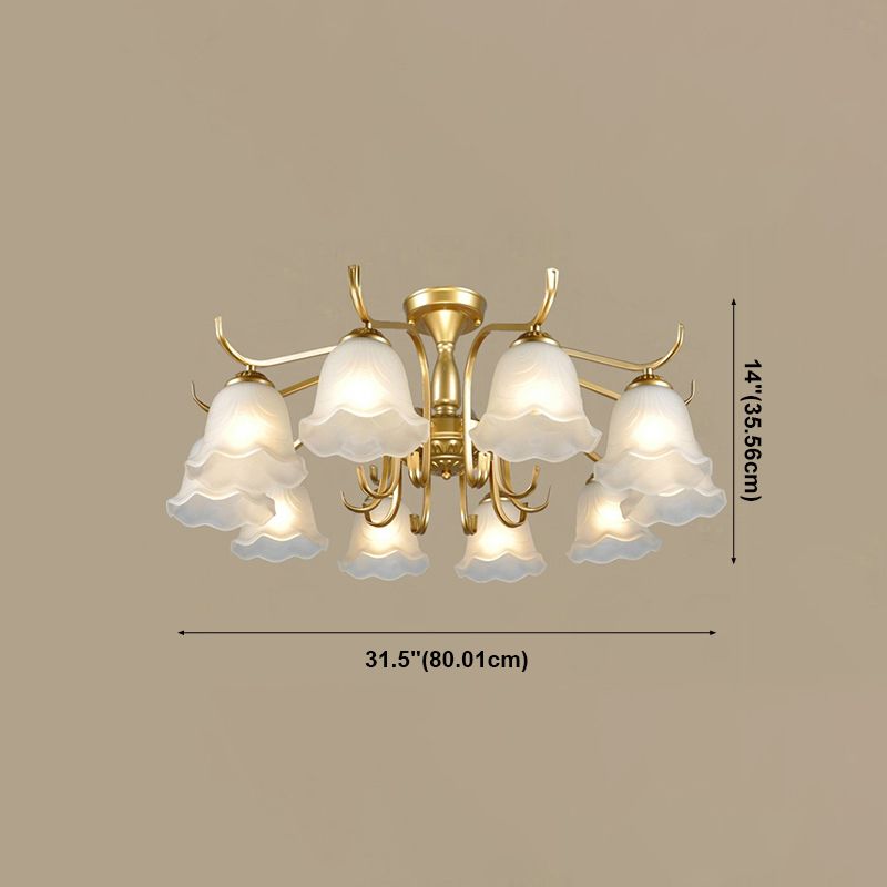 Household Ceiling Lamp Modern Flush Mount Light Fixture with Glass Shade